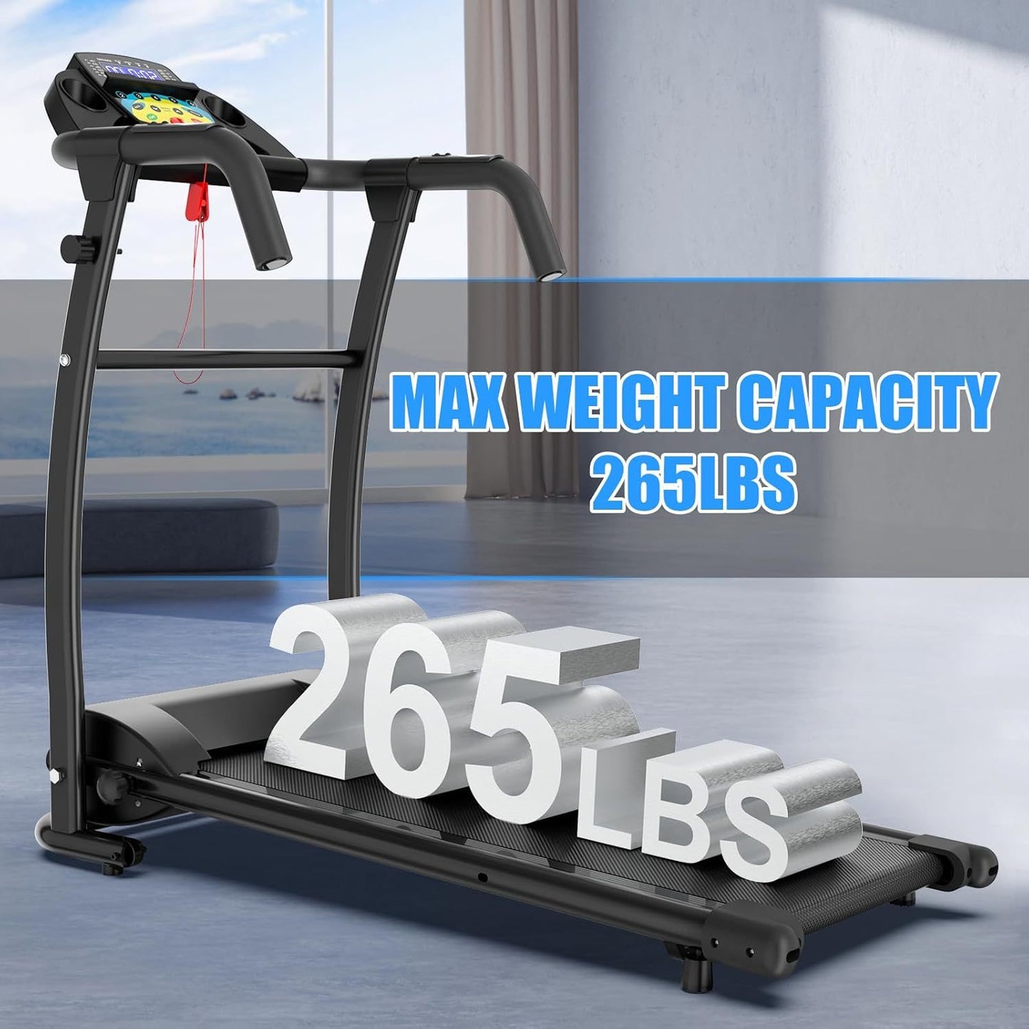 Walking Pad With Handle Bar, Foldable Treadmill 2.5HP Treadmill